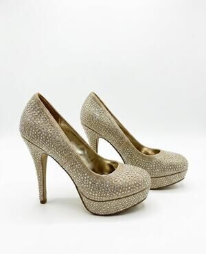 Full Rhinestone Studded Pierre Dumas Heels